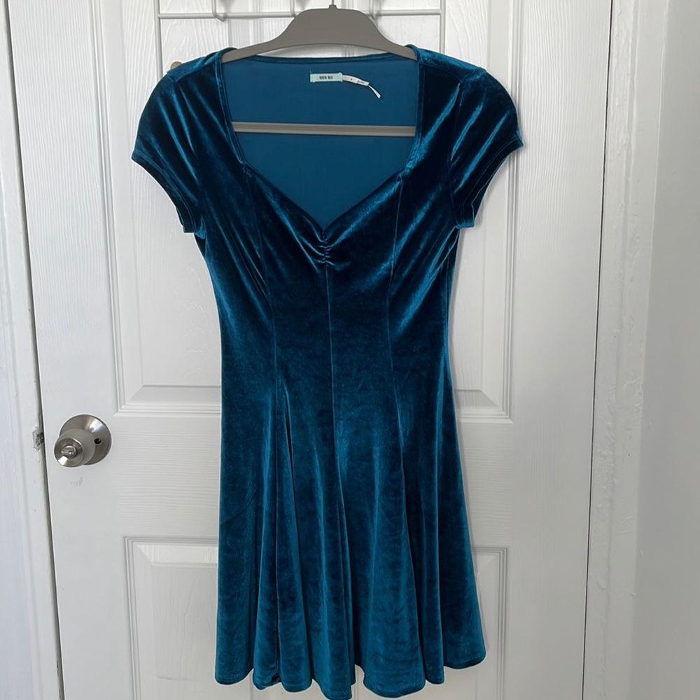 Vintage UO Kimchi Blue Velvet Blue Dress